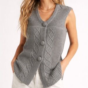 Margaret O’Leary Grey Sweater Vest